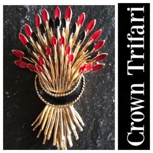 Vintage 60’s CROWN TRIFARI Wheat Bouquet Brooch